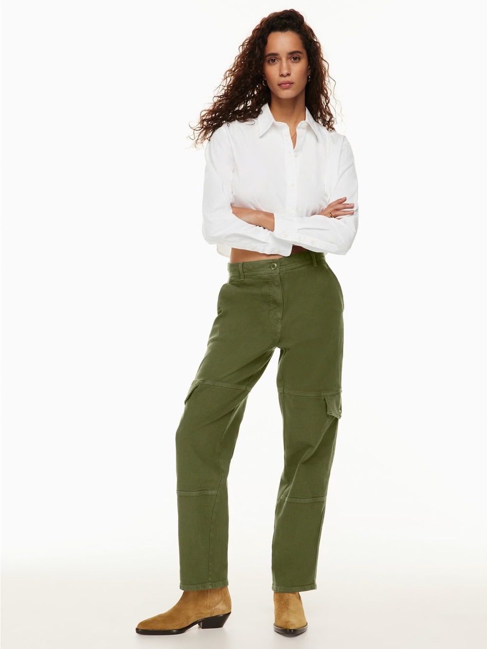 Wilfred Free Aritzia Maeve Mid-Rise Twill Cargo Pant Green Size 10
